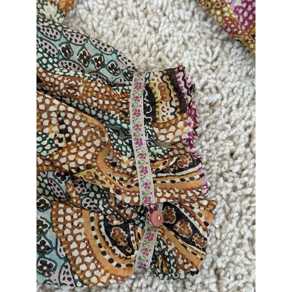 Robert Graham Womens Long Sleeve V-Neck Silk Paisley Shirt  Sz XL‎ Boho Colorful - Picture 4 of 8